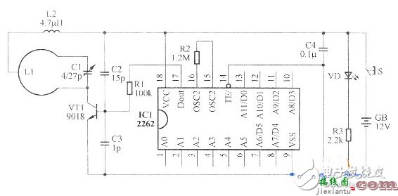 遥控门铃电路图大全（多谐振荡器\编码\信号发生器\TWH630\PT2262）  第4张