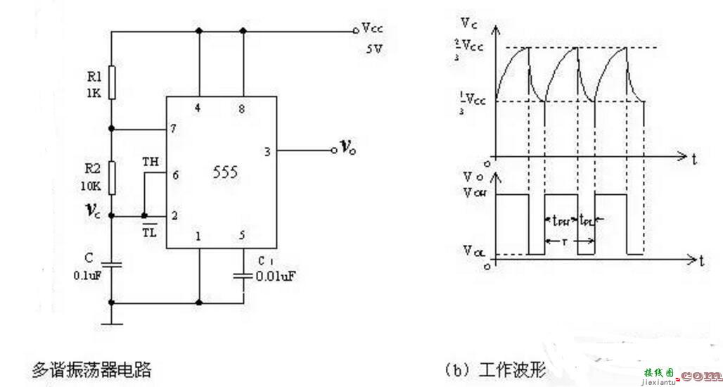 555定时器延时电路 - 555电路水位排污控制器（六款555定时器典型电路）  第3张