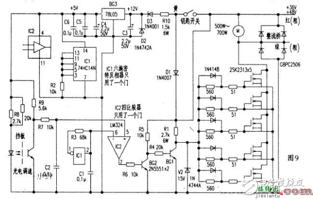 电动叉车控制器电路图（四） - 电动叉车控制器电路图大全（稳压电源/有刷控制器/89C2051控制器）  第2张