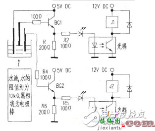 高低水位控制电路图（四） - 高低水位控制电路图大全（六款高低水位控制电路原理图详解）  第4张