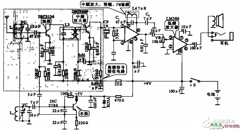 超外差收音机电路图（四） - 超外差收音机电路图大全（五款超外差收音机电路设计原理图详解）  第1张