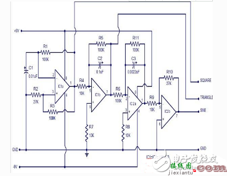 简易信号发生器电路图（五） - 简易信号发生器电路图大全（八款简易信号发生器电路设计原理图详解）  第1张