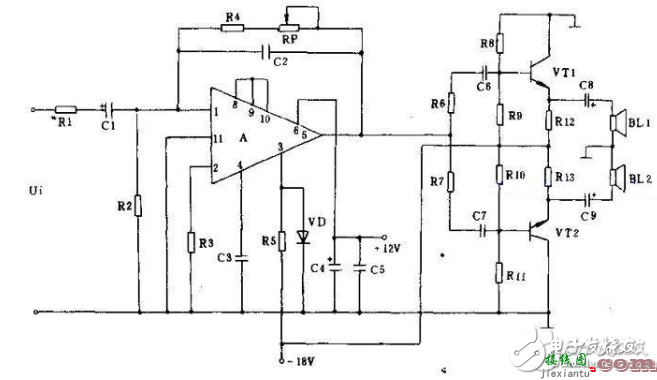 音频信号放大器电路图（七） - 音频信号放大器电路图大全（十款经典的音频信号放大器电路原理图详解）  第1张