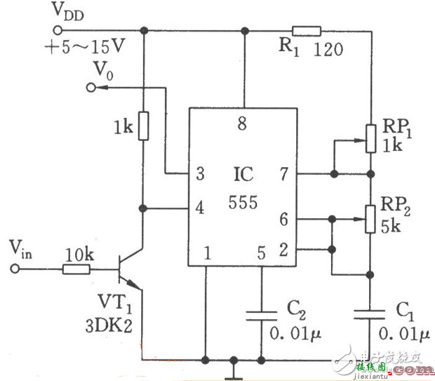 矩形脉冲发生器 - 555脉冲发生器电路图大全（六款555脉冲发生器电路设计原理图详解）  第4张
