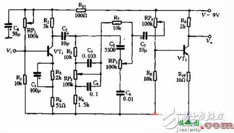 最简单音调电路图（三） - 最简单音调电路图大全（八款模拟电路设计原理图详解）  第2张