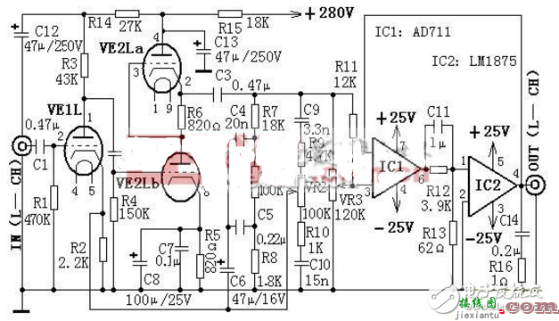 电子管音调电路图（三） - 电子管音调电路图大全（六款电子管音调电路原理图详解）  第2张