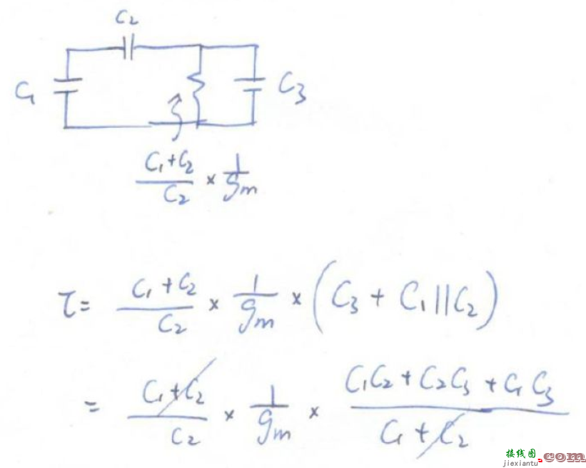 三电容电路零极点分析 - 基本π网络之三电容电路和零极点分析  第3张