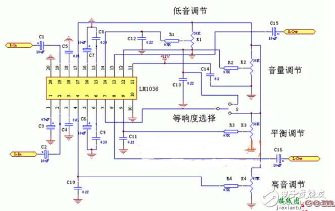 最简单音调电路图（五） - 最简单音调电路图大全（八款模拟电路设计原理图详解）  第3张