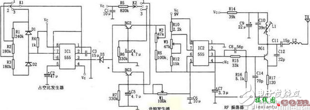 555遥控开关电路图（四） - 555遥控开关电路图大全（五款模拟电路设计原理图详解）  第1张