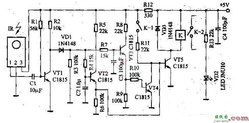 红外遥控电灯开关电路图 - 自制电灯遥控开关电路详细介绍（两款电灯遥控开关电路）  第2张