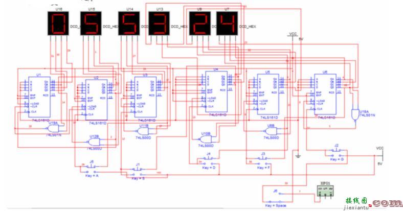 简单数字钟仿真电路图（四） - 简单数字钟仿真电路图大全（五款数字钟仿真电路图）  第1张