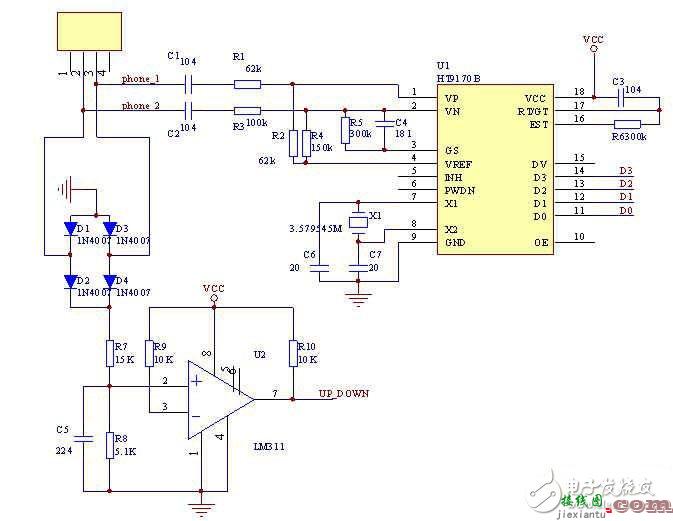 摘挂机检测及DTMF解码电路 - 基于μC/OS-II嵌入式的固话来电防火墙电路模块设计  第1张