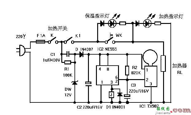 智能型节能饮水机制作电路图  第1张