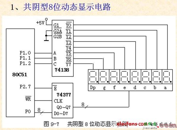 共阴型8位动态显示电路图  第1张