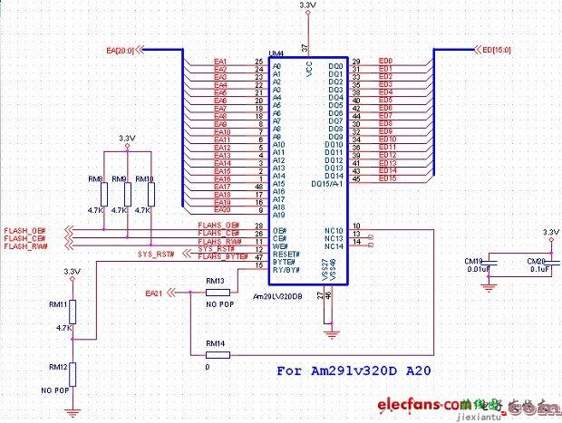 FLASH存储器接口电路图（Altera FPGA开发板）  第1张