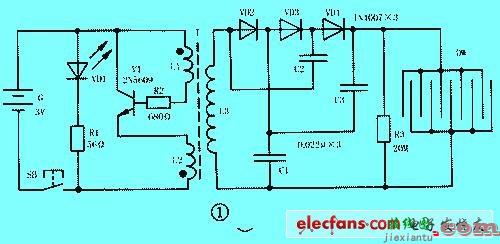 电蚊拍自制电路图  第1张