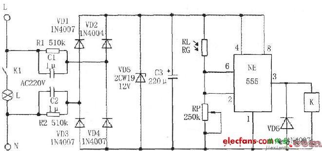 光控开光路灯自动控制电路原理  第1张