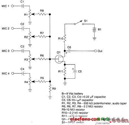 话筒混音器电路  第1张