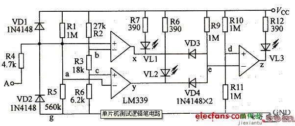 单片机测试逻辑笔电路  第1张