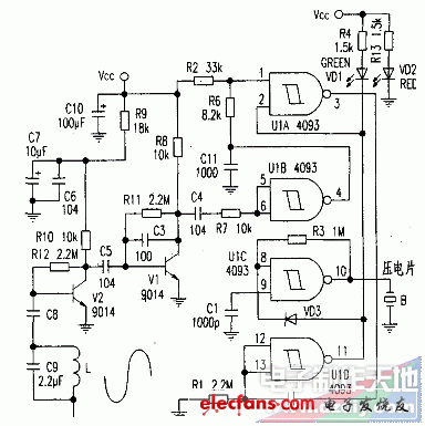 感应式指针手表电池测试器电路图  第1张