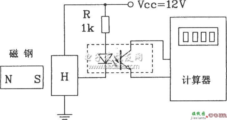霍尔接近开关构成的计数器电路  第1张