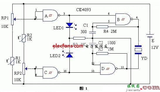 高低温双向温度器电路  第1张