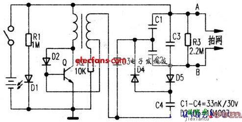 多种电蚊拍电路图及维修  第4张