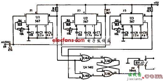 基于三种音调的通断控制开关电路  第1张