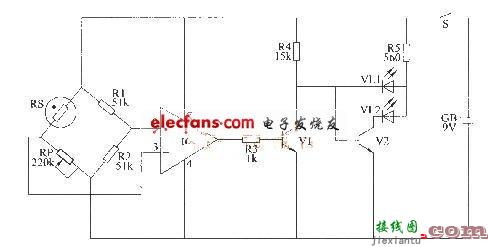 湿度指示器电路图及其工作原理  第1张