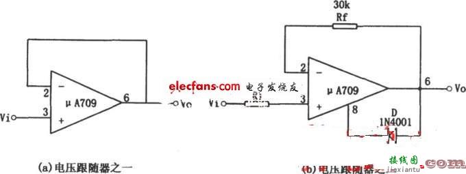 uA709构成的电压跟随器电路图  第1张