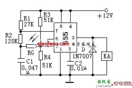 555集成电路的简易光电控制器电路  第1张