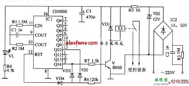 循环工作定时控制器电路图  第1张