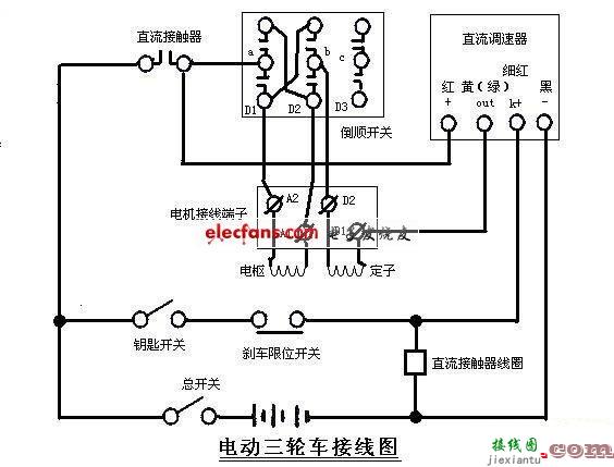 简易电动三轮车电路  第1张