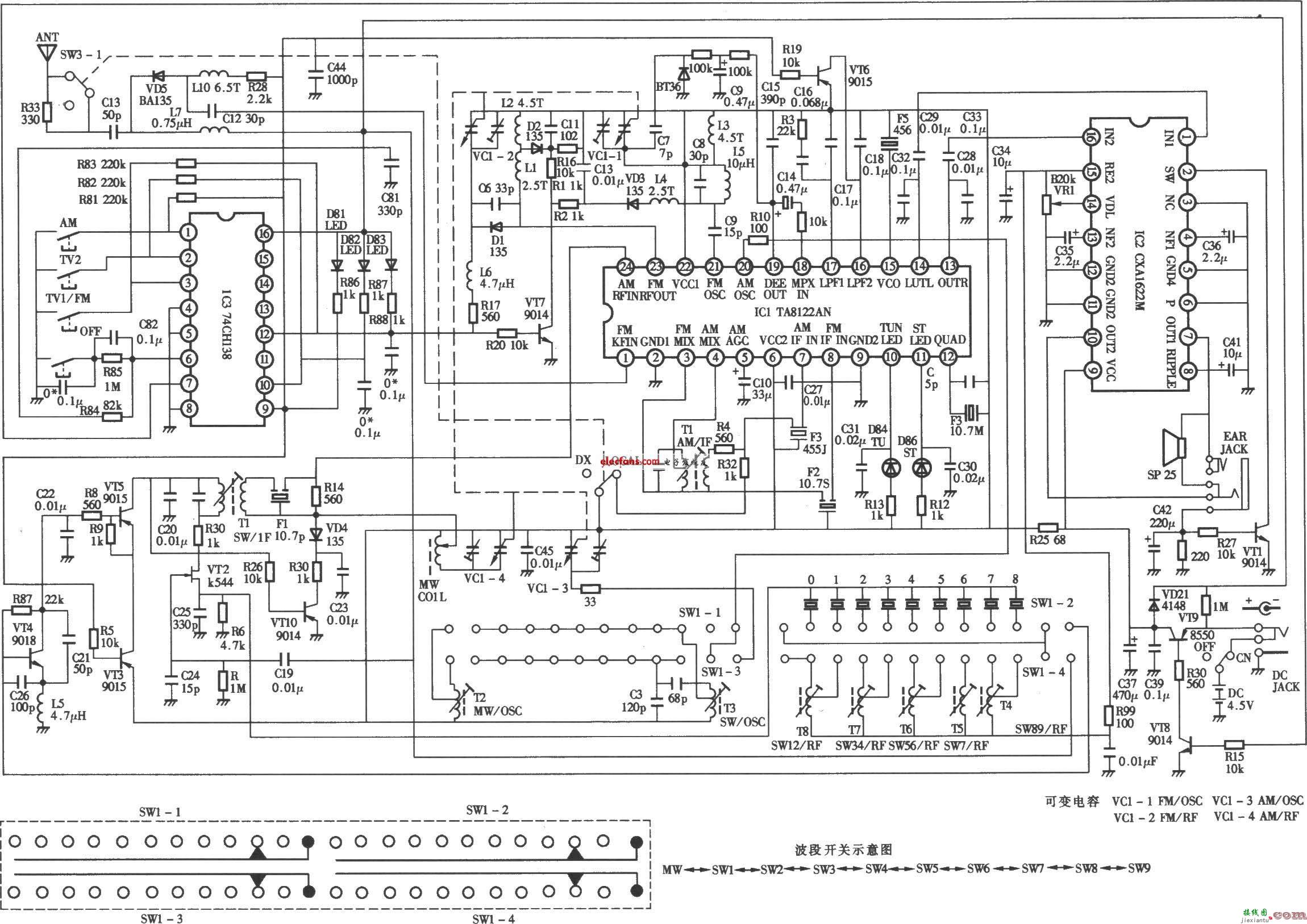 德生9700型收音机电路  第1张