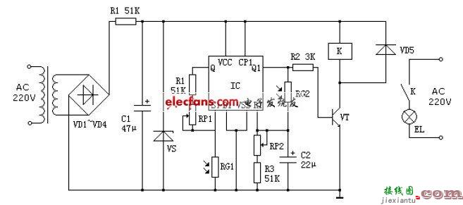 CD4013路灯控制器电路图  第1张