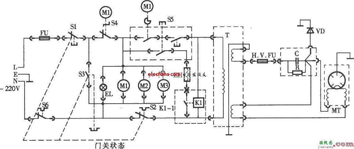 烧烤微波炉电路图  第1张