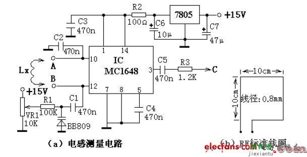 简单电感量测量装置电路  第1张