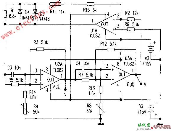 频率可调的移相式正弦波发生器电路  第1张