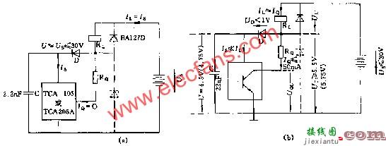 采用TCAl05/TCA205A的闽值开关电路图  第1张