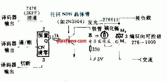 用光电隔离耦合控制交流负载电路  第1张