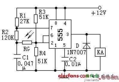 555构成的光电控制电路  第1张