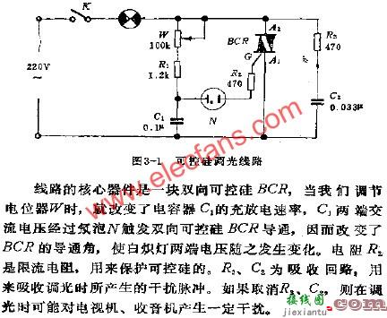 可控硅调光电路图  第1张