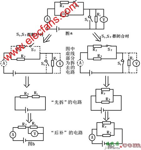 利用“去表法”物理电路图的等效电路图转换  第2张