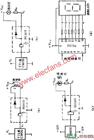 5G1413大功率LED数码管驱动电路图  第3张
