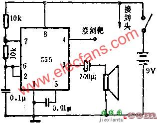 时基集成电路组成击剑游戏电路图  第1张