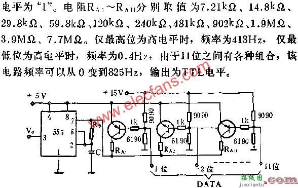 时基集成电路组成数控脉冲发生器电路图  第1张