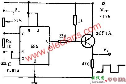 时基集成电路组成驱动高频晶闸管的方波发生器电路图  第2张