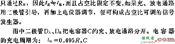 时基集成电路组成可调占空比的方波信号发生器电路图  第1张