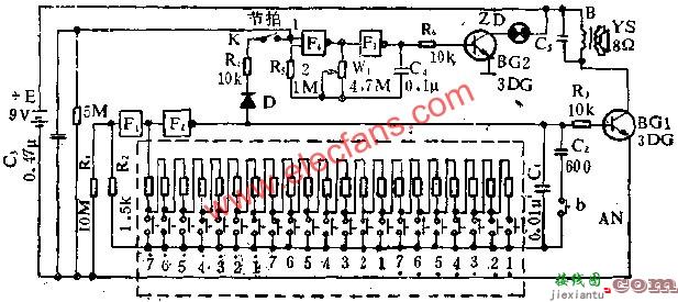 与非门组成小型电子琴线路电路图  第2张
