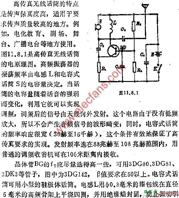 高传真无线话筒电路图  第1张